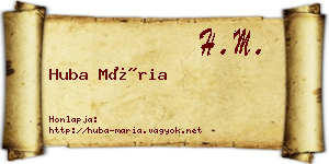 Huba Mária névjegykártya