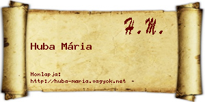 Huba Mária névjegykártya